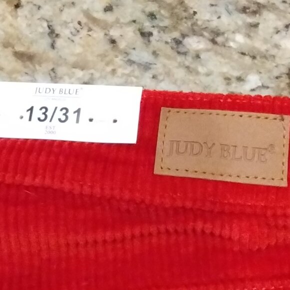 Judy Blue High Waist Ankle Straight Orange Corduroy Pants Size 13/31 . - Picture 9 of 11